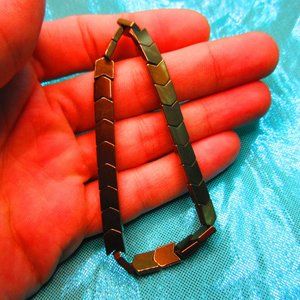 Copper Titanium Hematite Arrows 7" Stretchy Gemstone Bracelet